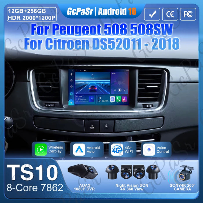 Android 16 Video For Peugeot 508 508SW For Citroen DS 5 DS5 508 2011 -2018 CarPlay Android Auto Car Radio GPS DSP Screen 4G Wifi HKD 1 , 250 . 25 HKD2,500.51 -50% 4.9 111 sold Customizable Free shipping Partner