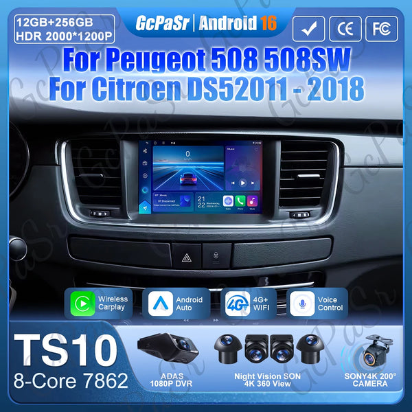 Android 16 Video For Peugeot 508 508SW For Citroen DS 5 DS5 508 2011 -2018 CarPlay Android Auto Car Radio GPS DSP Screen 4G Wifi HKD 1 , 250 . 25 HKD2,500.51 -50% 4.9 111 sold Customizable Free shipping Partner