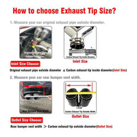 Universal Stainless Steel H-Shape Exhaust Tips 60mm-63mm