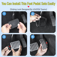 UV Aluminum Self-Slide Lock Performance Pedal Sets Accelerator Brake Pedals Cover for Tesla Model Y Juniper Model 3 YL 2026-2021 - Partner 34 - Wangdao Car Parts