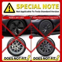 Tesla Model 3 Highland Hubcaps 4PCS Black Silver