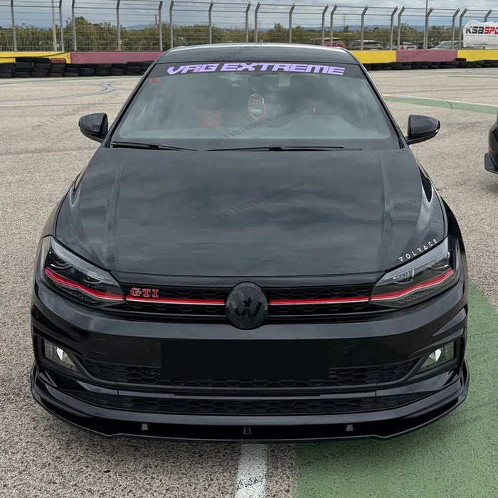 For VW Polo AW MK6 2017-2025 GTI R-Line TGI MPI TSI Life Gloss Black Car Front Bumper Splitter Lip Diffuser Spoiler Chin Tuning - Partner 34 - Wangdao Car Parts