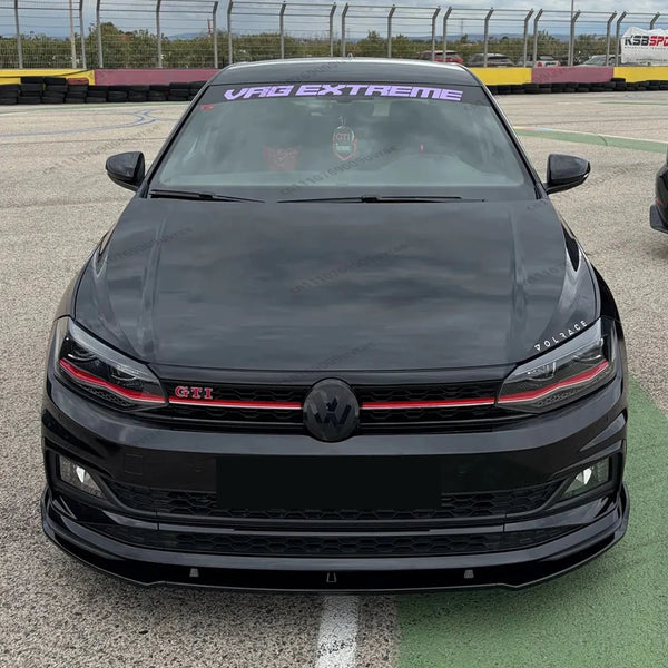 For VW Polo AW MK6 2017-2025 GTI R-Line TGI MPI TSI Life Gloss Black Car Front Bumper Splitter Lip Diffuser Spoiler Chin Tuning - Partner 34 - Wangdao Car Parts