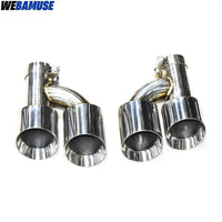 Universal Stainless Steel H-Shape Exhaust Tips 60mm-63mm