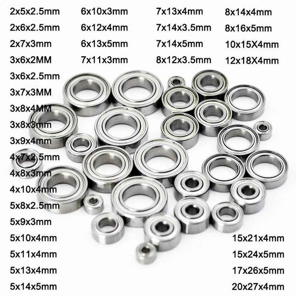 Miniature Ball Bearings Set for RC Car 3x6x2.5-12x18x4mm
