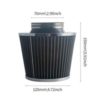 76mm High Flow Cold Air Intake Filter Universal Car Accessories