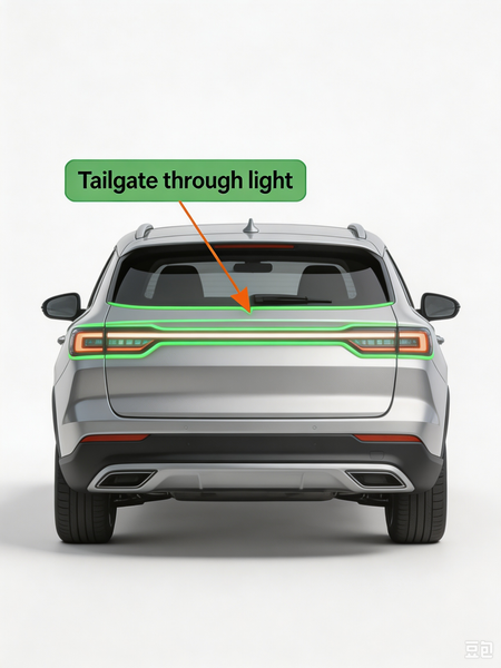 BYD Shark 6 Tailgate Continuous Light - Original Fitment Partner